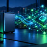 Conceptual illustration of compact local AI hardware