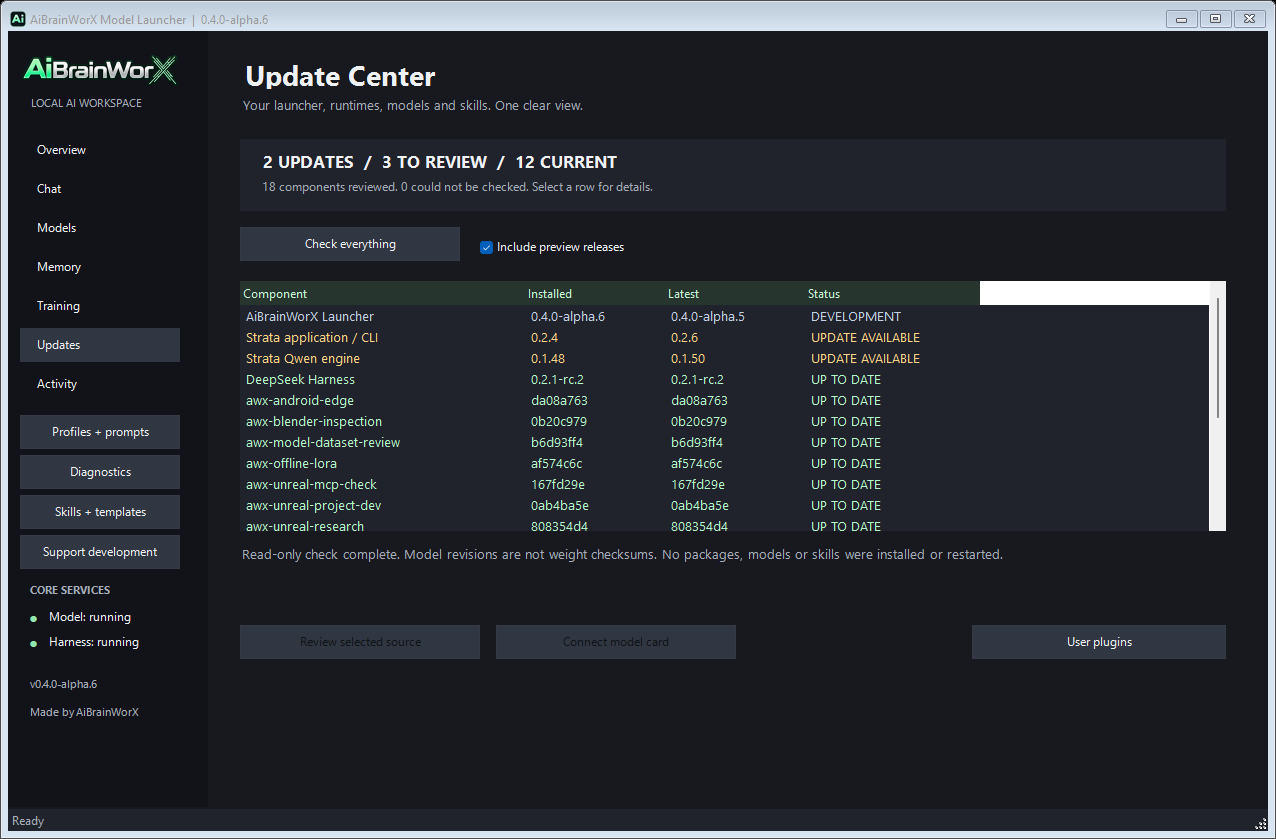 Real Update Center results