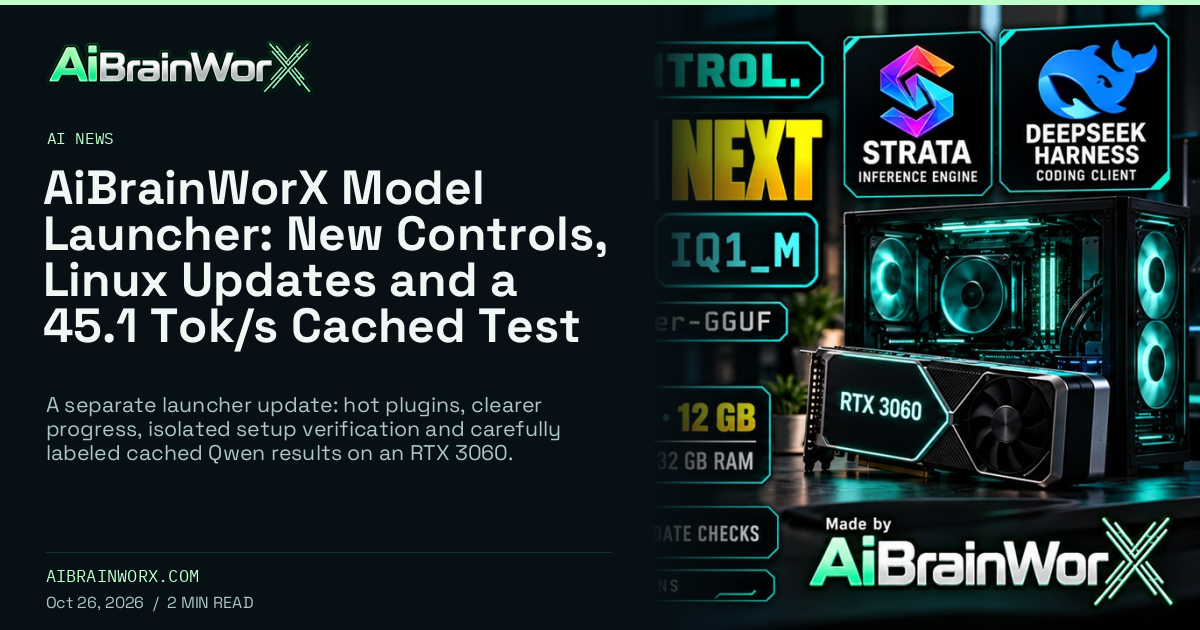 AiBrainWorX — AiBrainWorX Model Launcher: New Controls, Linux Updates and a 45.1 Tok/s Cached Test